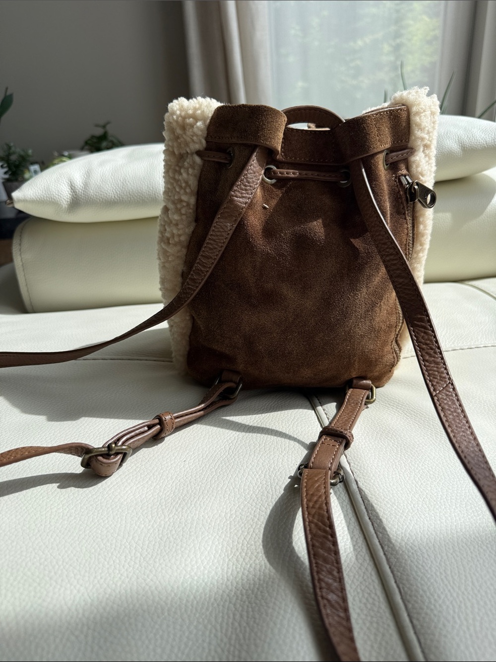 UGG Suede Leather-Trimmed Backpack - Picture 13 of 17